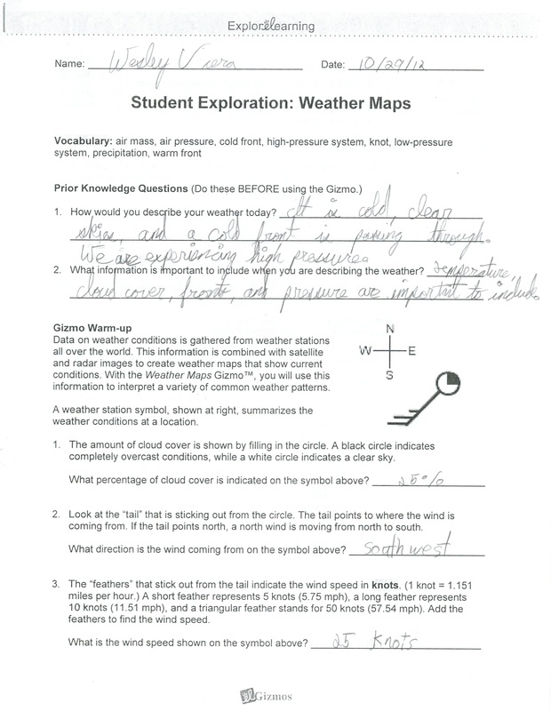 Weather Map Gizmos Wesley S Online Science Notebook